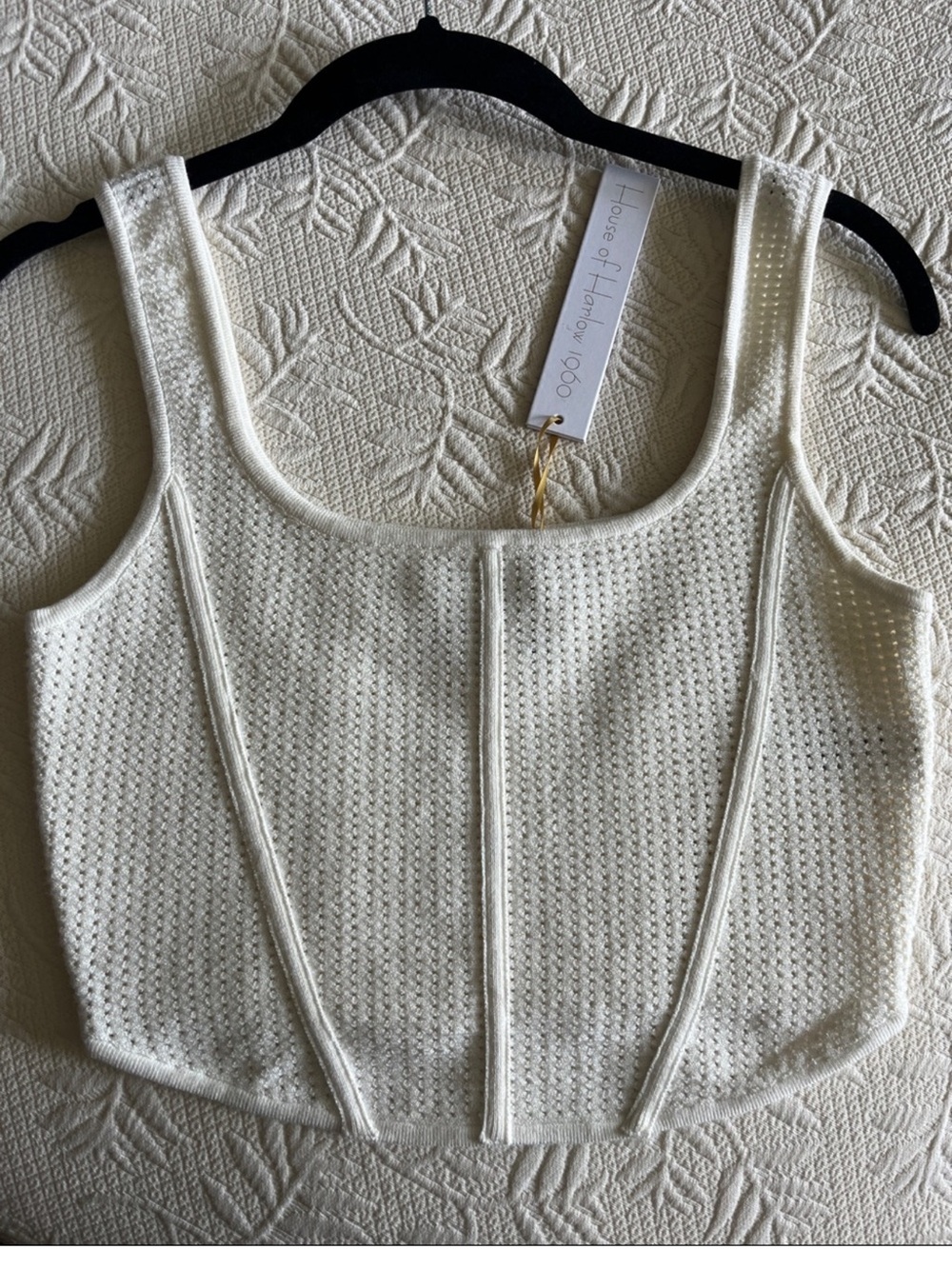 House of Harlow 1960 Ivory-White Knit Tank Top